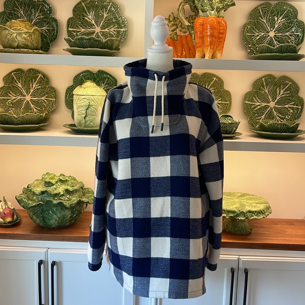 Vineyard Vines Buffalo Check Cowl Neck Sweater Size M